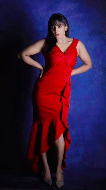 Rajalakshmi gopalakrishnan hot photoshoot in red dress